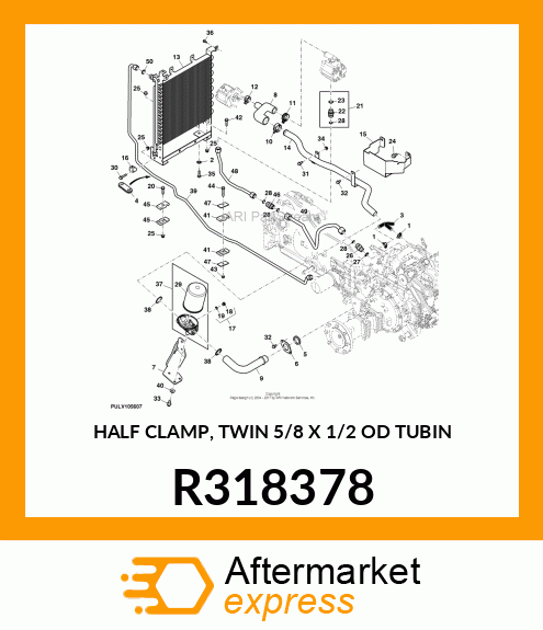 HALF CLAMP, TWIN 5/8 X 1/2 OD TUBIN R318378