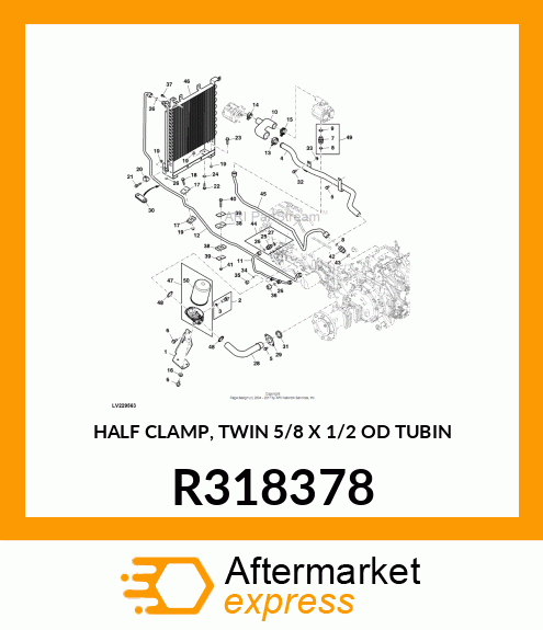 HALF CLAMP, TWIN 5/8 X 1/2 OD TUBIN R318378