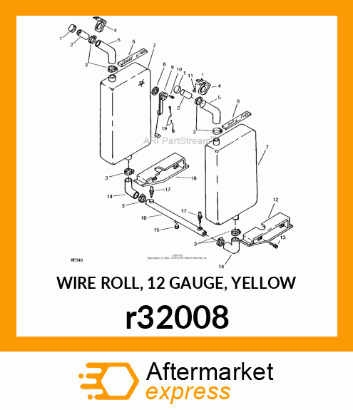 WIRE ROLL, 12 GAUGE, YELLOW r32008