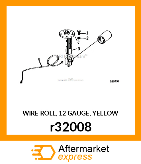 WIRE ROLL, 12 GAUGE, YELLOW r32008