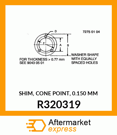 SHIM, CONE POINT, 0.150 MM R320319