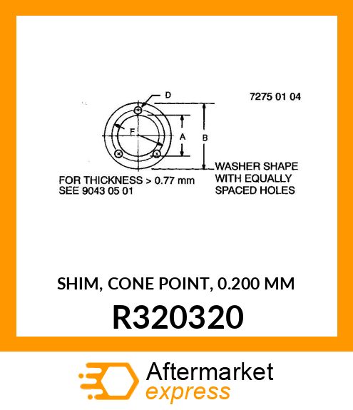 SHIM, CONE POINT, 0.200 MM R320320