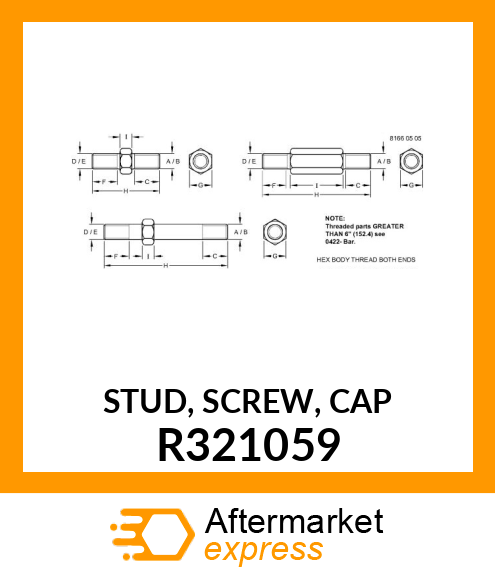 STUD, SCREW, CAP R321059