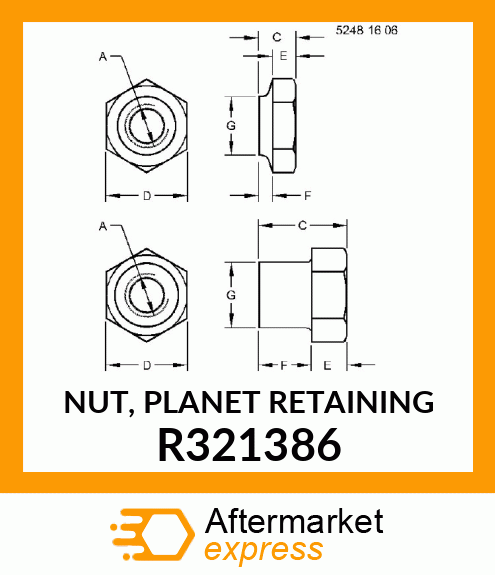 NUT, PLANET RETAINING R321386