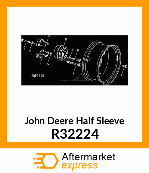 SLEEVE, DRIVE WHEEL, KEY HALF R32224