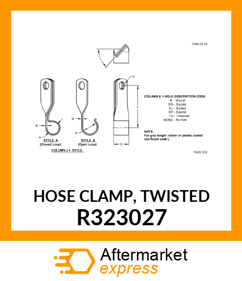 HOSE CLAMP, TWISTED R323027