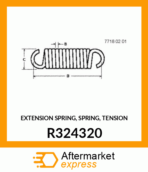 EXTENSION SPRING, SPRING, TENSION R324320