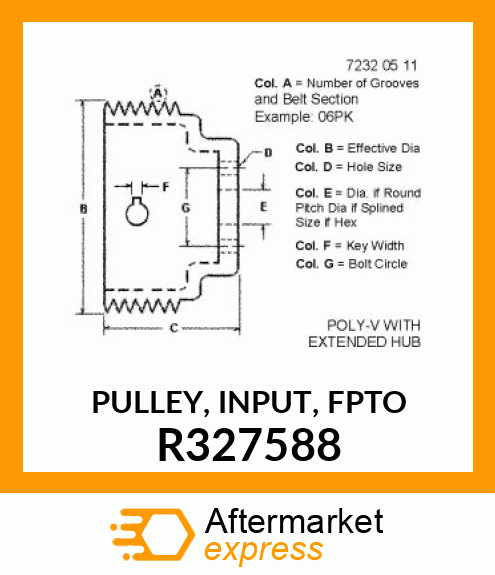 PULLEY, INPUT, FPTO R327588