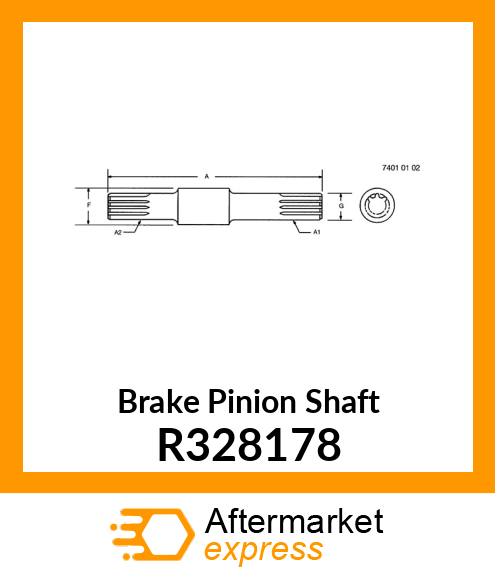 PINION SHAFT, FINAL DRIVE SUN R328178