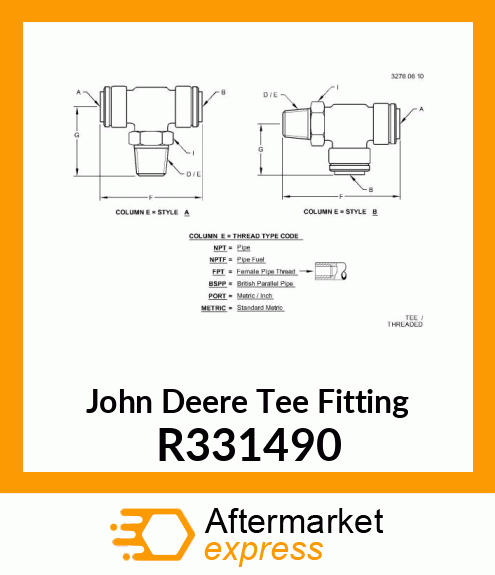 TEE FITTING, SEAT AIR R331490