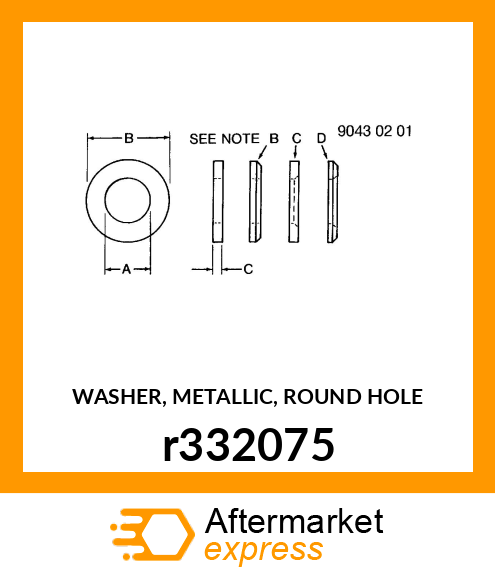 WASHER, METALLIC, ROUND HOLE r332075