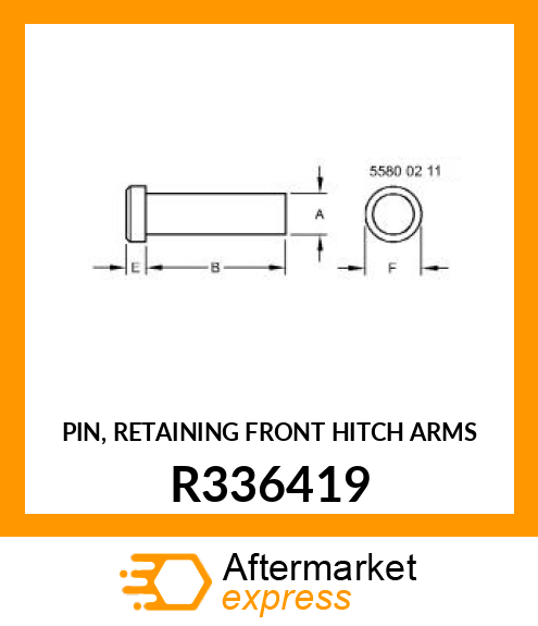 PIN, RETAINING FRONT HITCH ARMS R336419