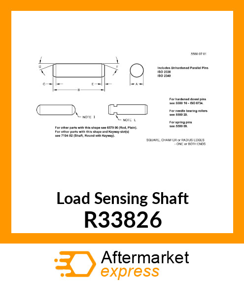 PIN, SHAFT,LOAD CONTROL R33826