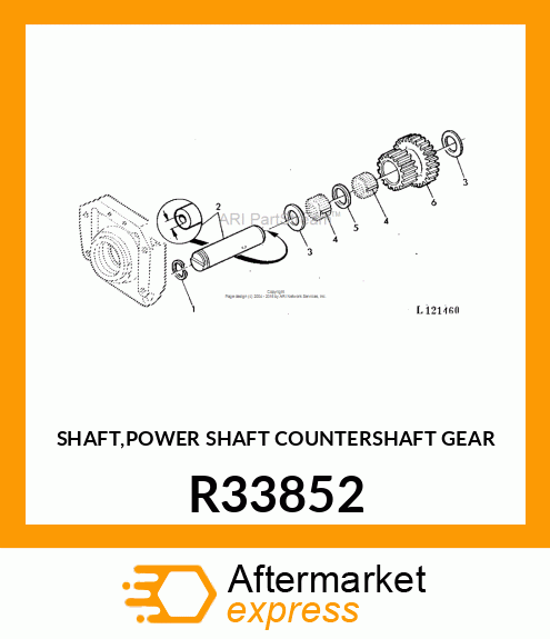 SHAFT,POWER SHAFT COUNTERSHAFT GEAR R33852