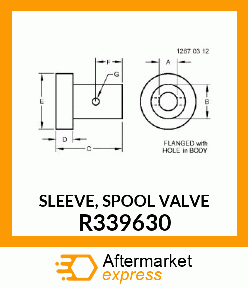 SLEEVE, SPOOL VALVE R339630