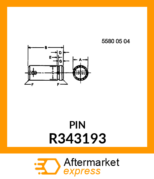 PIN, STEERING CYLINDER, GREASEABLE, R343193