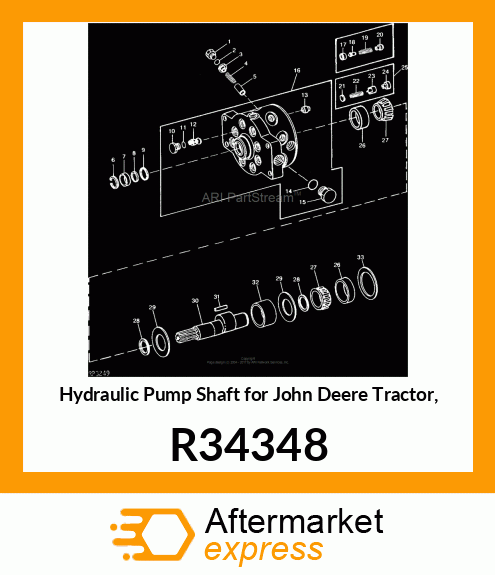 SHAFT,HYDRAULIC PUMP R34348