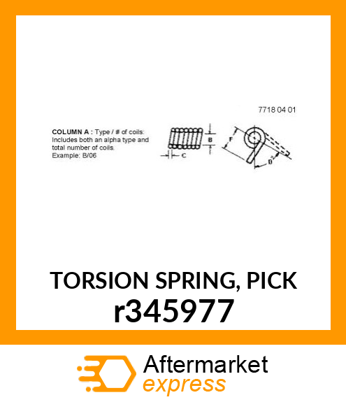 TORSION SPRING, PICK r345977