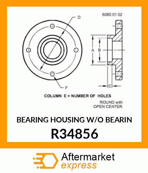 Spare part R34856 + QUILL,DIFFERENTIAL BEARING,RH