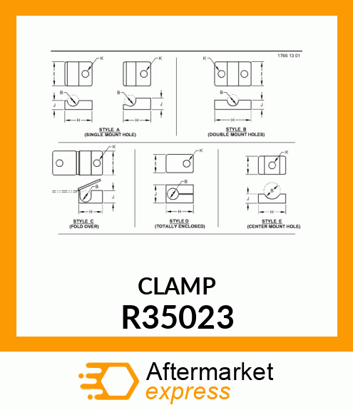 CLAMP, ROCKER ARM SHAFT R35023