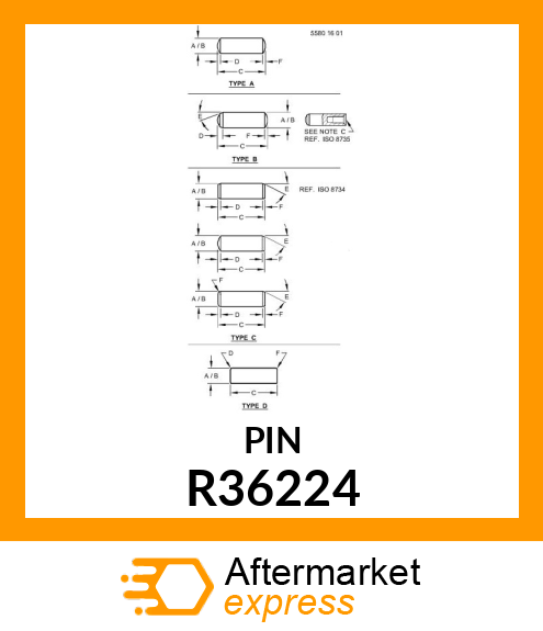 DOWEL PIN, PIN,DOWEL R36224