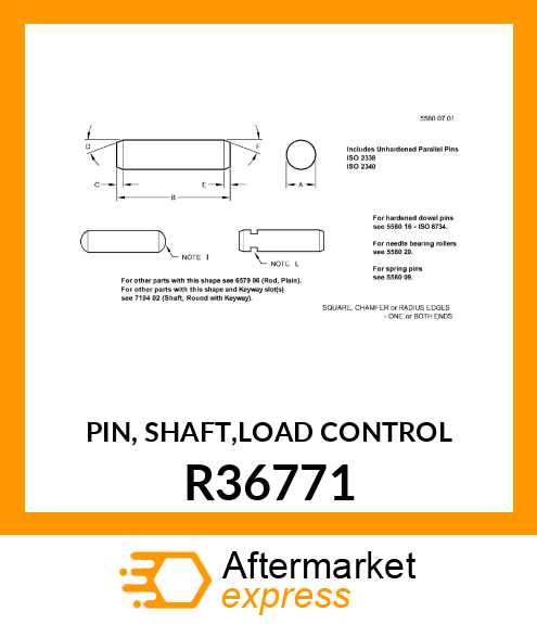 PIN, SHAFT,LOAD CONTROL R36771