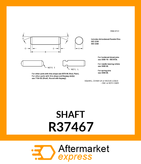 SHAFT, STEERING CHECK VALVE R37467