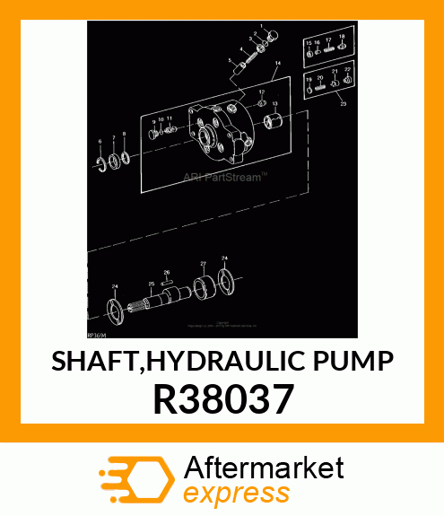 SHAFT,HYDRAULIC PUMP R38037