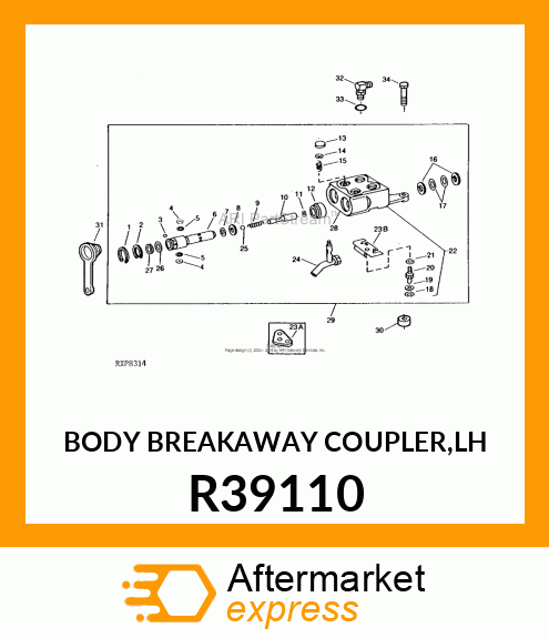 BODY BREAKAWAY COUPLER,LH R39110