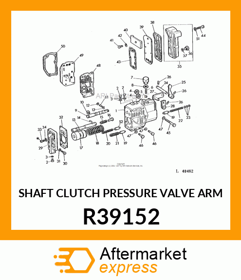 SHAFT CLUTCH PRESSURE VALVE ARM R39152