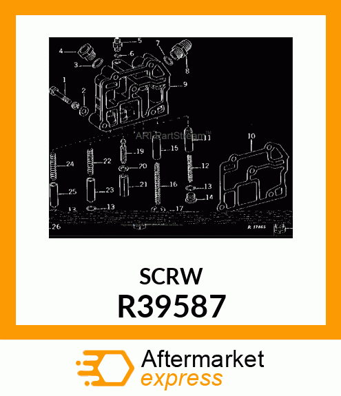 SCREW,HYDRAULIC OIL BYPASS R39587