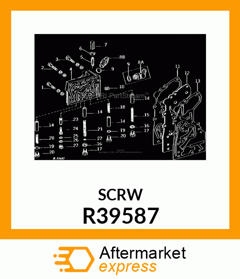 SCREW,HYDRAULIC OIL BYPASS R39587