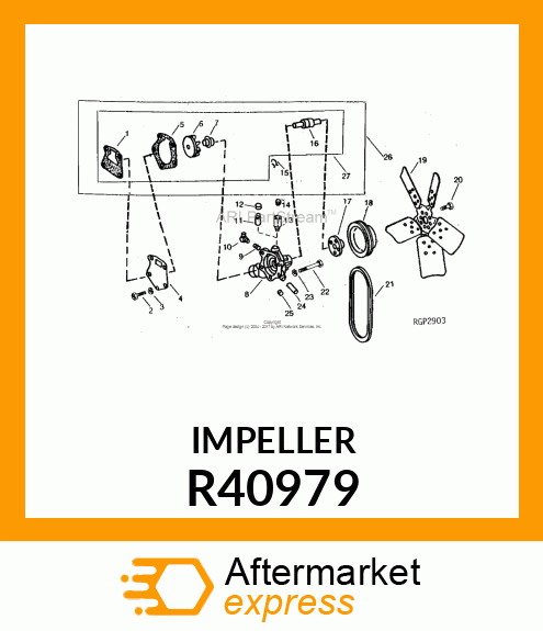 IMPELLER,WATER PUMP R40979