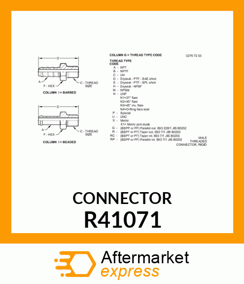 CONNECTOR,SPECIAL R41071