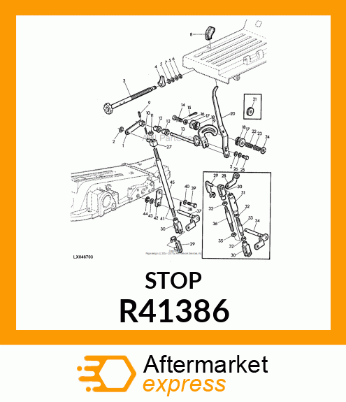 STOP,ROCKSHAFT LEVER R41386