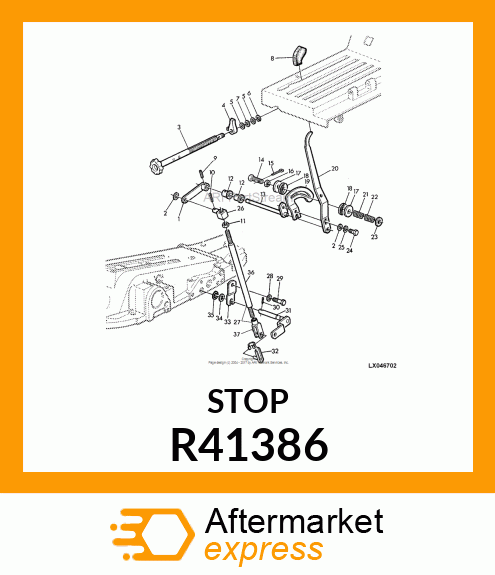 STOP,ROCKSHAFT LEVER R41386