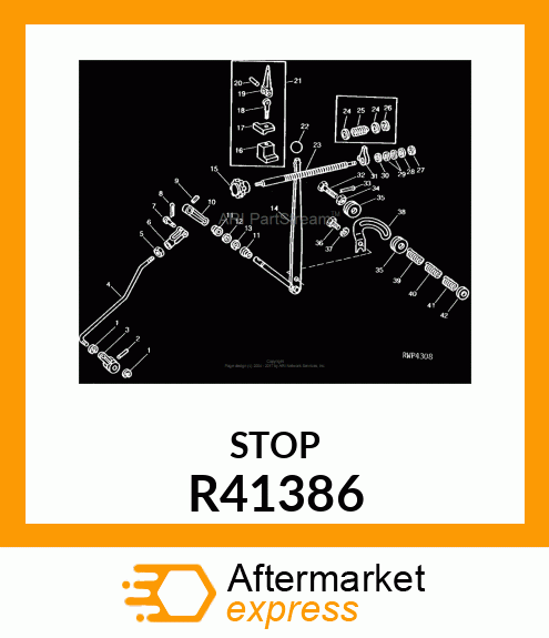 STOP,ROCKSHAFT LEVER R41386