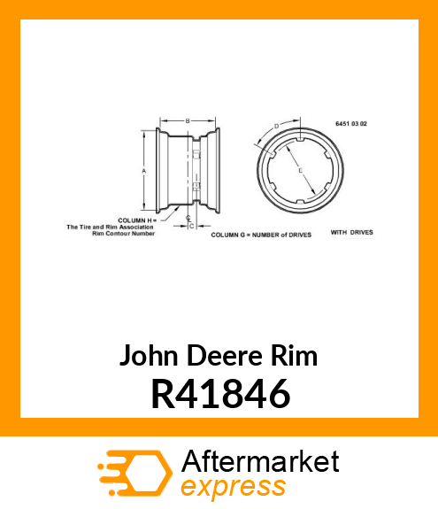 RIM, DEMOUNTABLE, W15L R41846