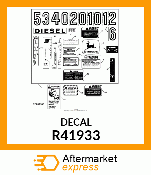 LABEL,REMOTE CYLINDER LH R41933