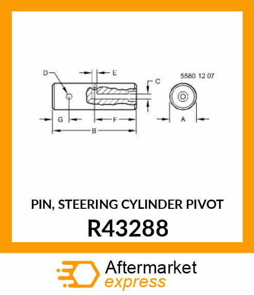 PIN, STEERING CYLINDER PIVOT R43288