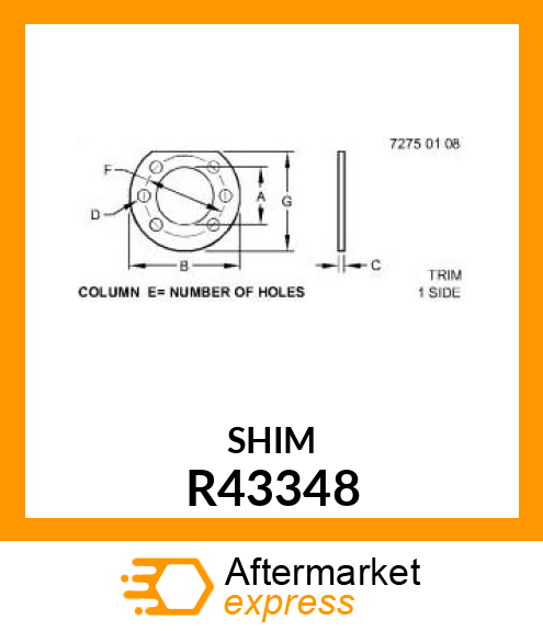 SHIM, .018 STEEL R43348