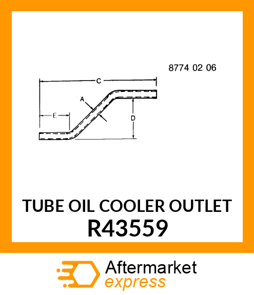 TUBE OIL COOLER OUTLET R43559