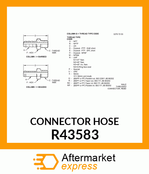 CONNECTOR HOSE R43583