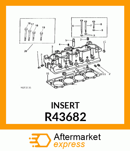 INSERT,INTAKE VALVE R43682