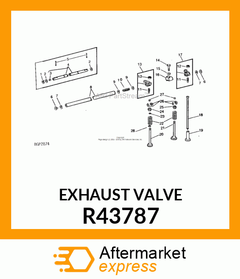 VALVE, EXHAUST, .003 OVERSIZE R43787