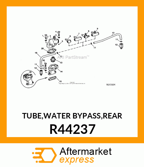 TUBE,WATER BYPASS,REAR R44237