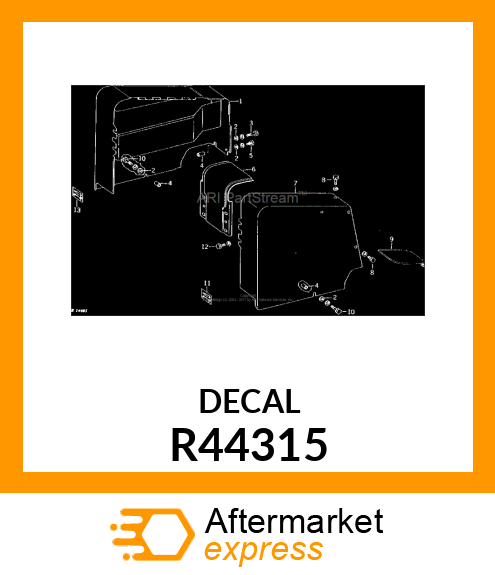 LABEL,REMOTE CYLINDER,RH R44315