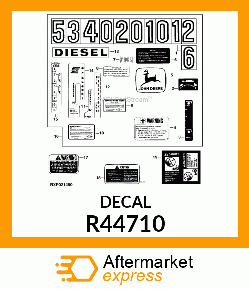 LABEL,AIR CLEANER R44710