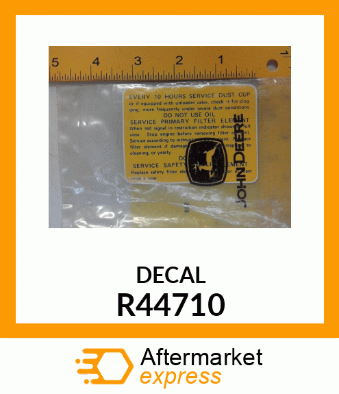 LABEL,AIR CLEANER R44710