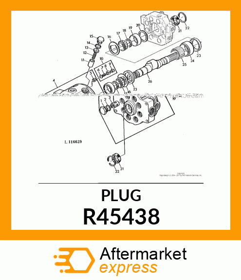 FITTING, PLUG,HYD PUMP PISTON R45438